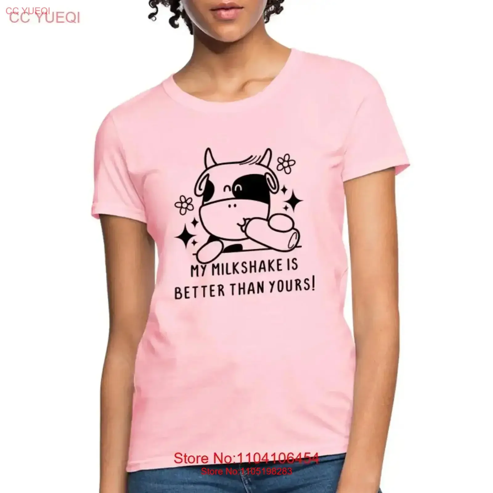 بلدي ميلك شيك أفضل منك المرأة احيط تي شيرت مضحك البقرة خمر غسلها للارتداء اليومي أنيق قليلا #1