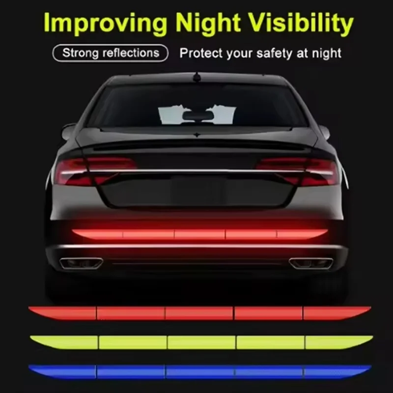 Reflective Car Sticker Warning Safety Tape Anti Collision Warning Reflective Sticker For Automobile Trunk Night Reflective Strip