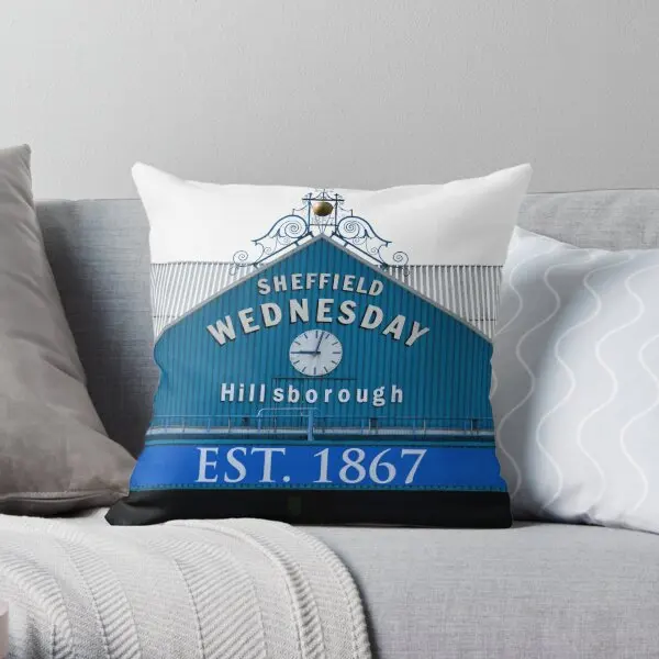 Sheffield Wednesday Famous Clock  Printing Throw Pillow Cover Case Square Cushion Home Hotel Waist Pillows not include One Side