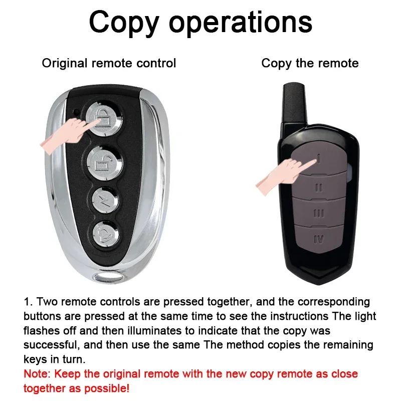 433 315 868MHz Four Channel RF Wireless Universal Remote Control Garage Door Parking Lock Security Remote Control