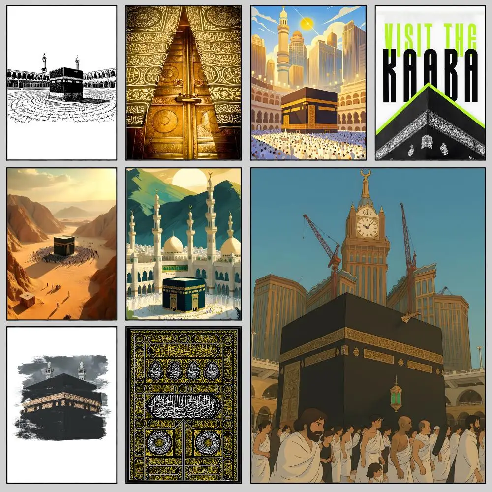 art The Kaaba Poster Wall Posters Self-Adhesive Wall Stickers Home Decoration for Bedroom Living Room