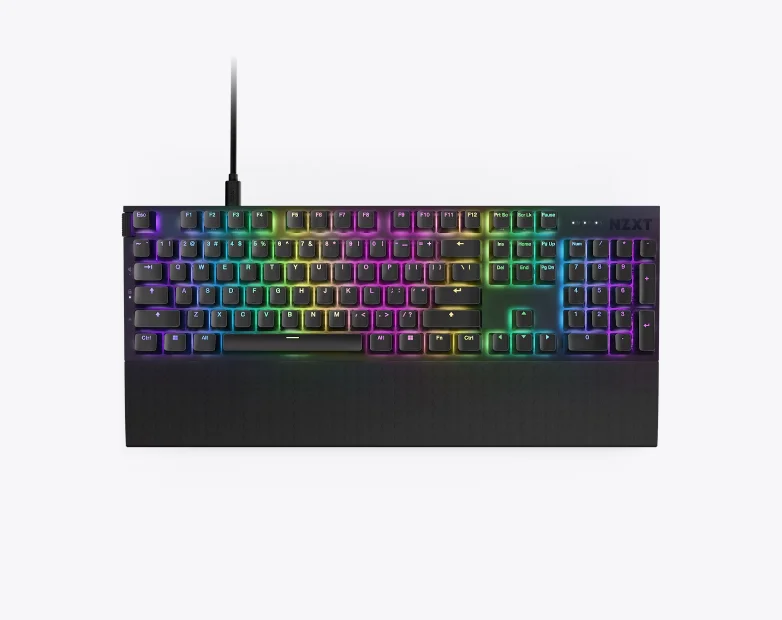 NZXT Function 2 (US English ANSI) White/Black Full-Size 104 Keys Optical Gaming Keyboard