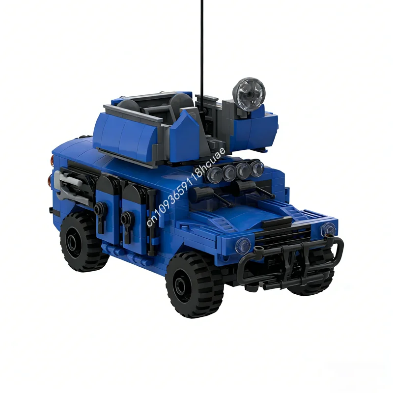 Pack de voitures MOC Leader Hmmwv Hummer, tourelle variante, blocs de construction, Architecture, cadeaux de noël, jouet en brique pour enfants, 415 pièces