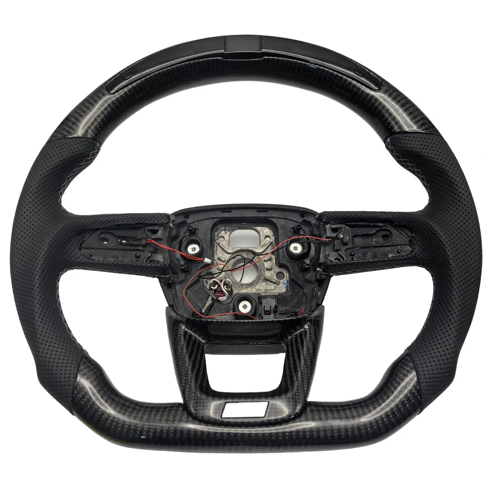 Picture 5: Suitable for Audi Q5 FY Q7 Q8 carbon fiber semi perforated leather steering wheel assembly