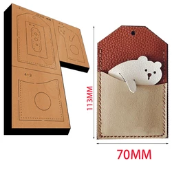 New Japan Steel Blade Wooden Die Bear card bag  Wallet Leather Craft Punch Hand Tool Cut Knife Mould