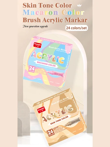 GuangNa-Juego de rotuladores acrílicos con pincel suave, 12-72 colores, tono de piel, color macarrón, dibujo a mano DIY, rotuladores para pintura artística, GN.8201F/M