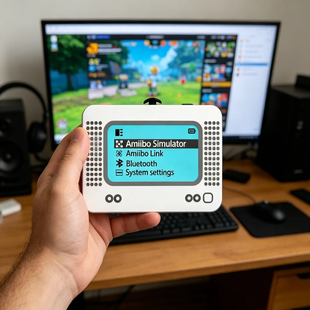 For Allmiibo Chargeable Intelligent Simulator Emulator Bluetooth-Compatible Universal Writer for Switch/Wiiu Gaming Accessories