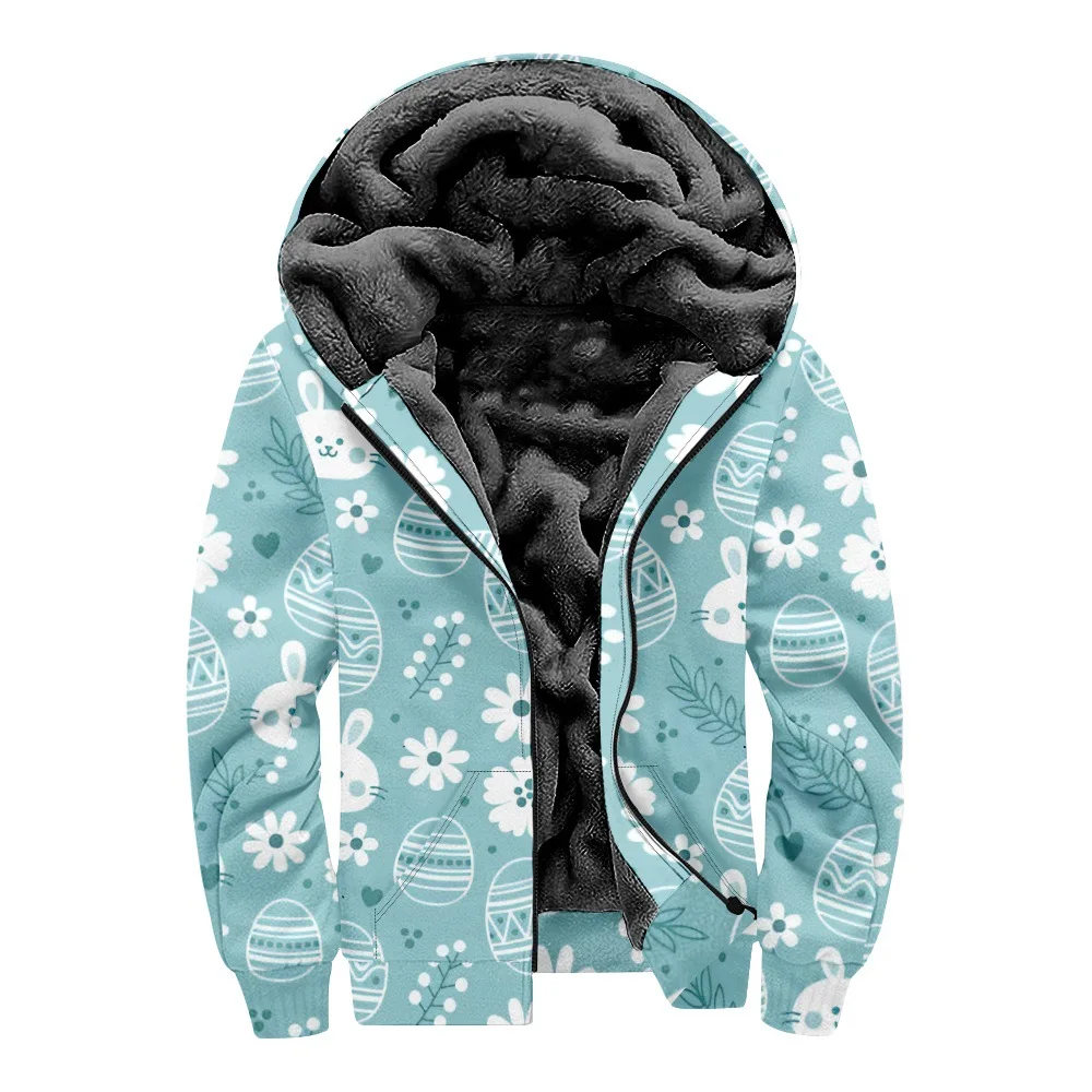 Zipper Hoodies Cardigans Cute Kwaii Cartoon Print Crewneck Winter Outdoor Home Wear Fleece Casual Streetwear Men Women Clothing