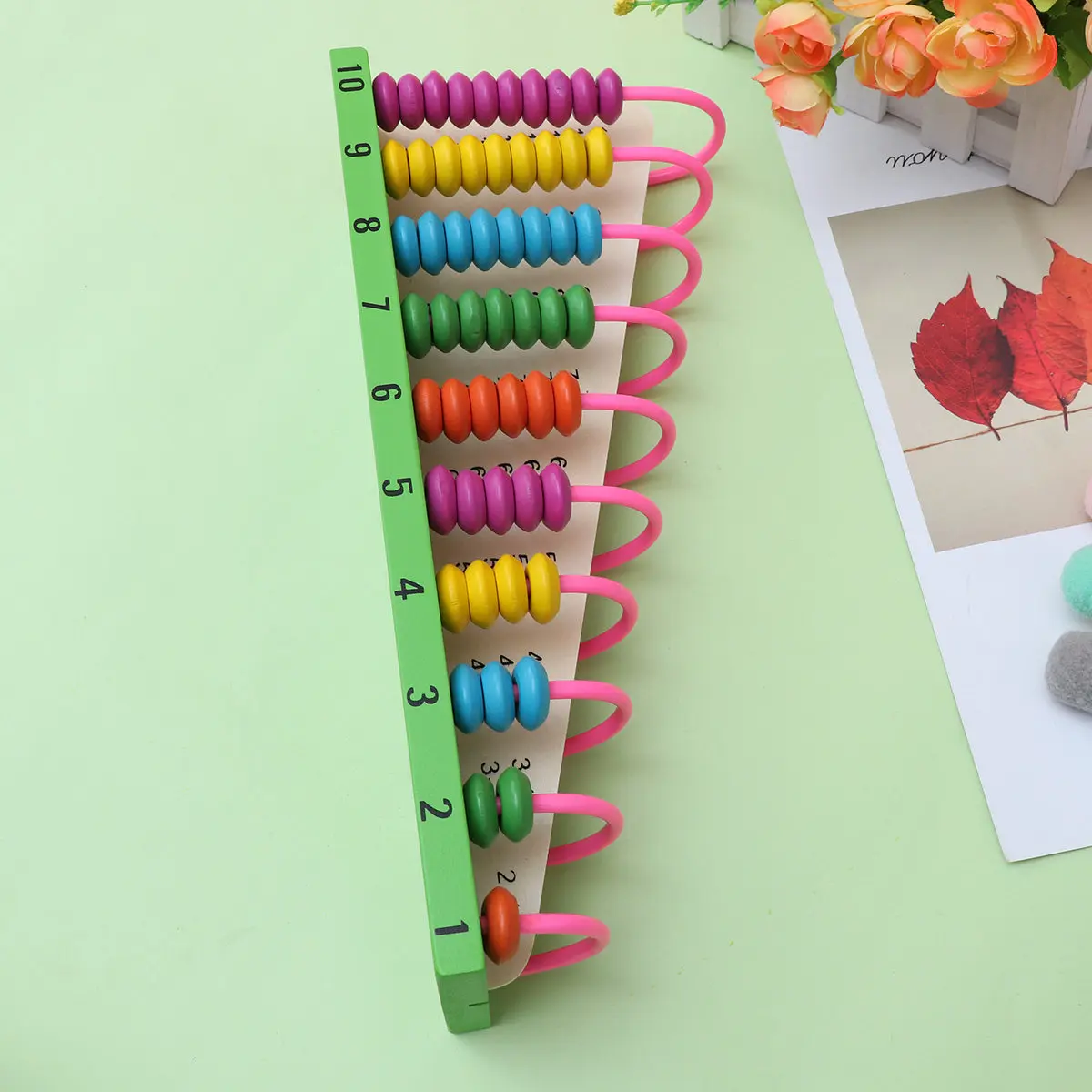 Preschool Abacus Educational Tool for Kids Math Learning Counting Beads Enhances Visual Sensory Processing Color Pattern