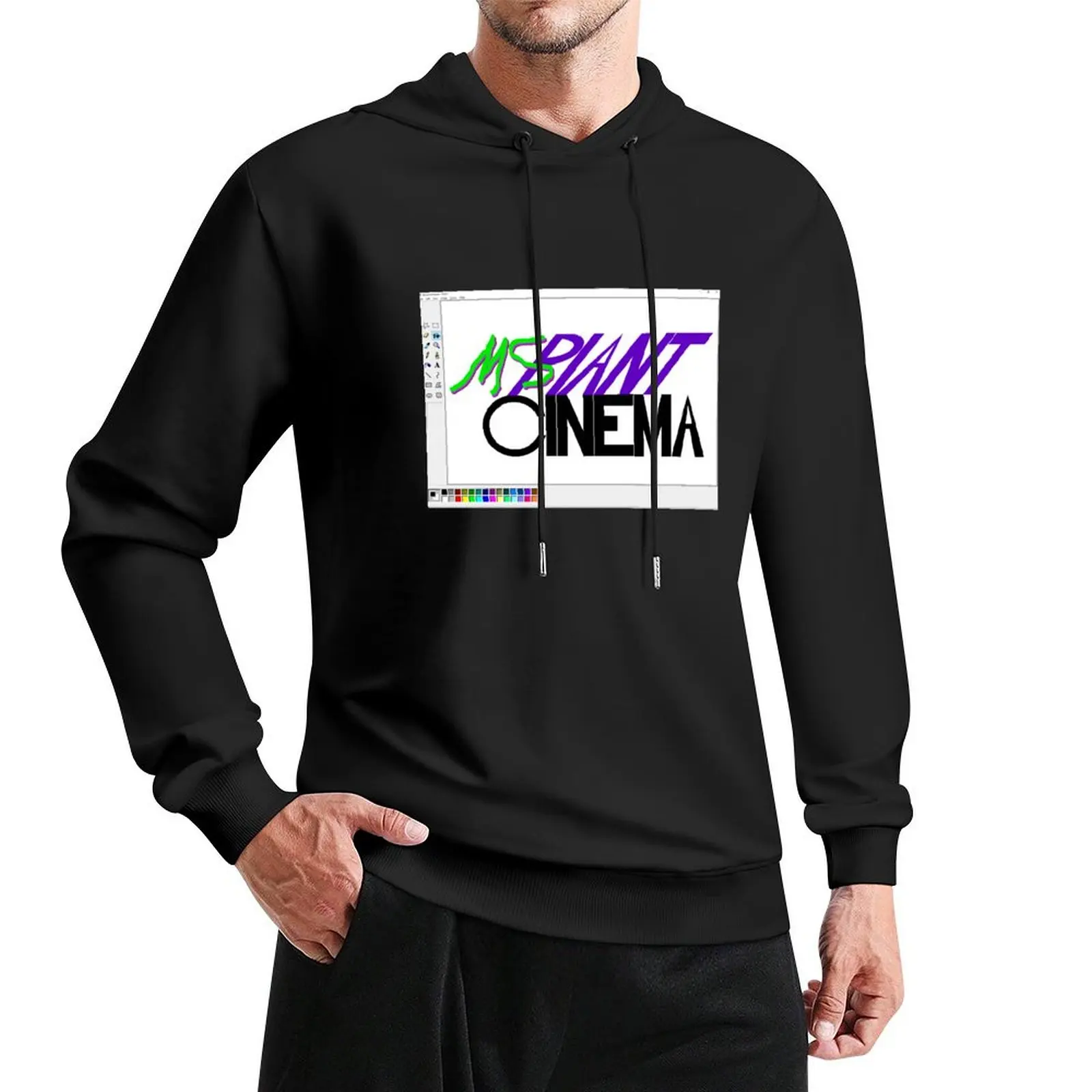 MS Paint Cinema Logo - with Border Pullover Hoodie male clothes hoodies for men