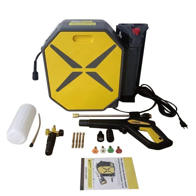 【2026】New 2000W Electric 100FT Retractable Hose Reel Wall Mounted Electric Pressure Washer Machine Cordless Power Washer