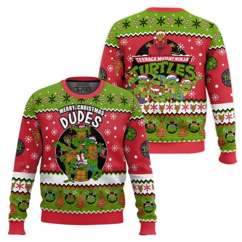 TMNT L D R M Ugly Christmas Sweater 3D Funny Holiday Party Pullover Warm Cozy Plus Size Sweaters Mens Womens Xmas Gift 2026