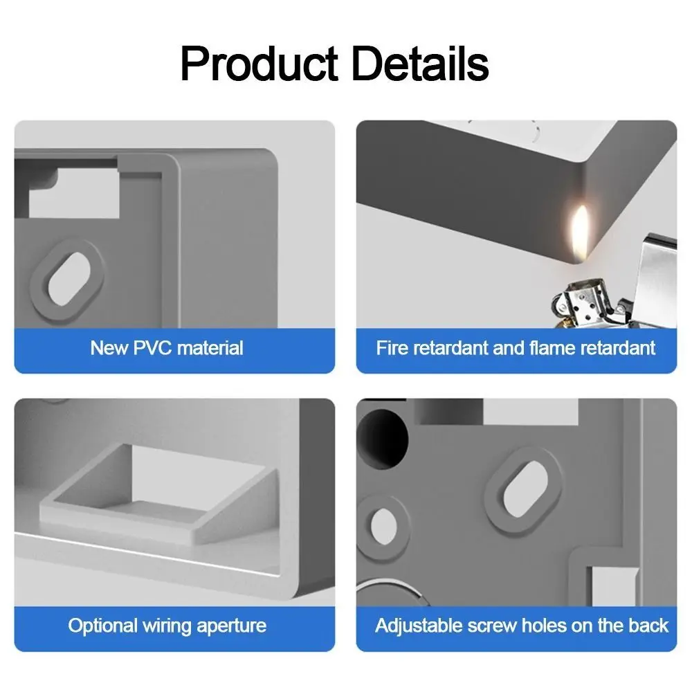 Picture 5: New PVC Switch Installation Box 86 Type White Switch Socket Box 33/50mm Wall Surface Junction Box