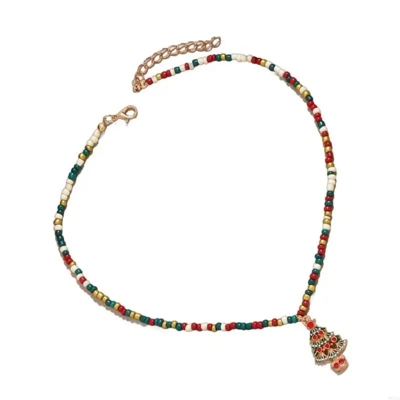 Bohemian Beaded Choker Necklace for Holiday Celebrations Unique Christmas Theme 964A