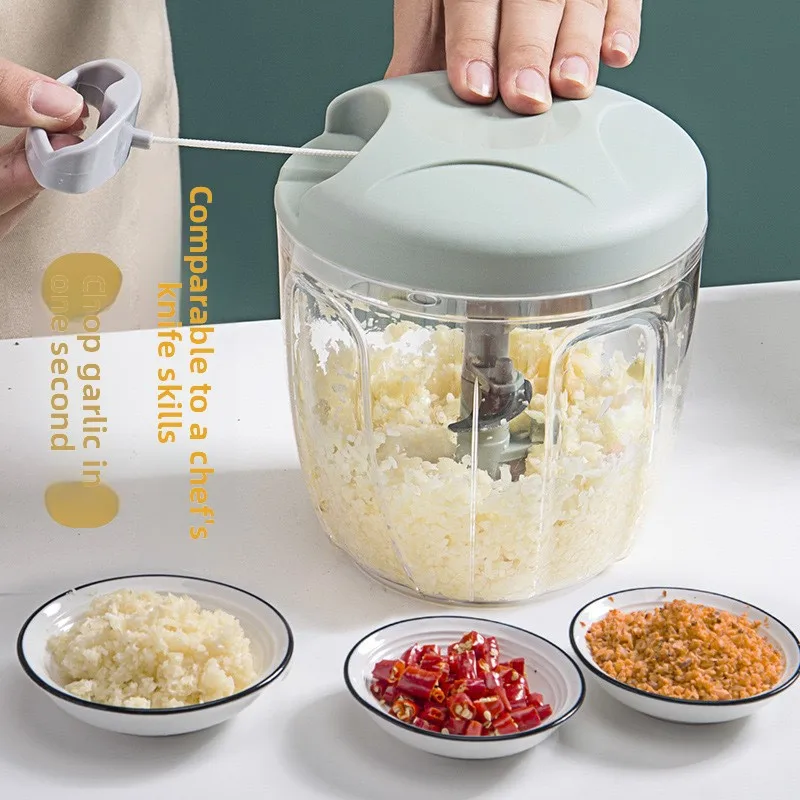 500/900ml Hand Chopper Manual Rope Food Processor Silcer Shredder Salad Maker Garlic Onion Cutter Kitchen Tool Accessories