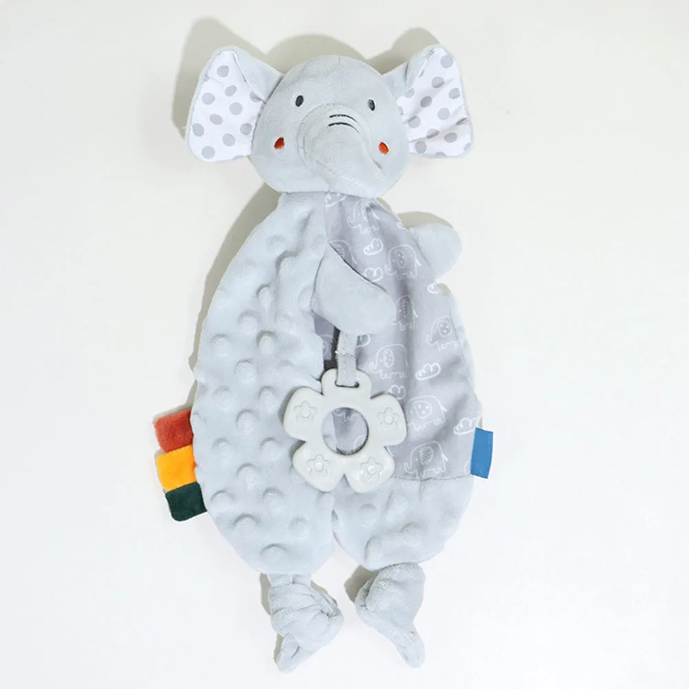 부드러운 회색 코끼리 모양 아기 달래는 수건, 유아용 씹을 수 있는 감각 담요, 신생아 수면 동반자, 취침 시간용