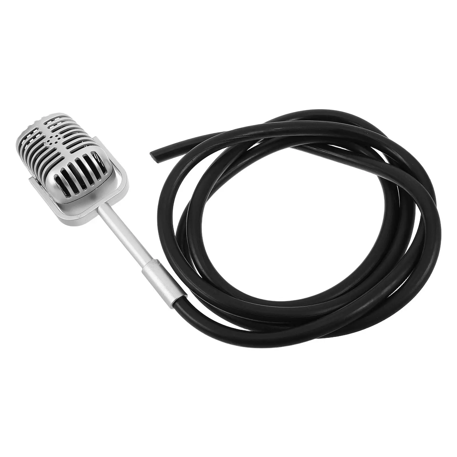 Retro Plastic Microphone Prop Hanging Fake Vintage Microphone Decoration Party Photo Props Pretend Play Mic