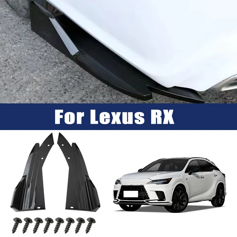 

2pcs Car Rear Bumper Spoiler Lip Carbon Fiber Wing Trim Anti-crash Diffuser Side Skirt Wrap Angle Splitter For Lexus RX