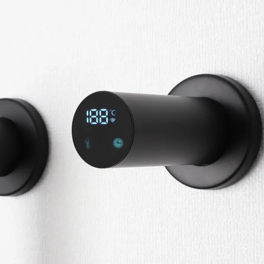 

Smart 120V Chrome/Black Electric Towel Rack Bathroom Stainless Steel 304 Heated Towel Rack