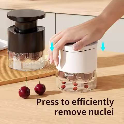 Easy-Press Cherry and Jujube Pitter with 7 Holes &ndash; Transparent Plastic Kitchen Tool for Efficient Nuclei Removal, Perfect for Ch