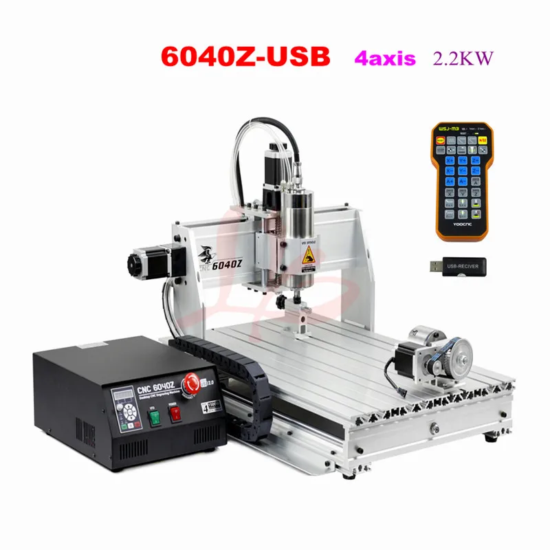 CNC Engraving Machine Mini Desktop 6040 Usb Port 2.2kw Spindle Woodworking Cnc Router For Aluminum