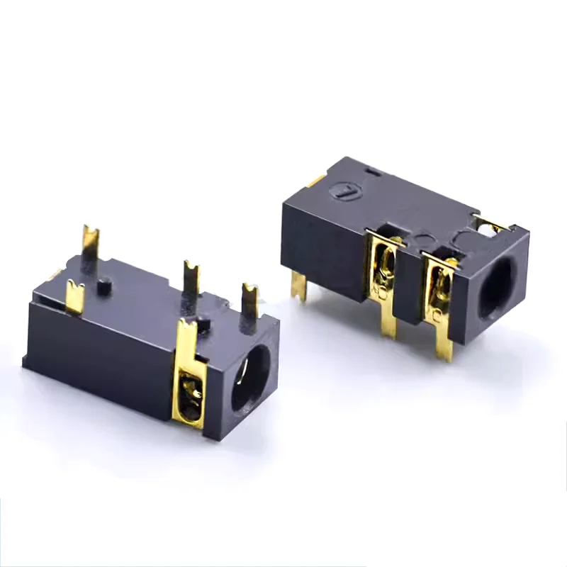 5-pin horizontal plug-in audio interface Flat port headphone base with pillar 3.5 Headphone socket PJ-327DW Gold plated