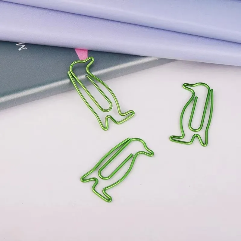 البطريق شكل دبابيس ورق ألوان جديدة الطيور على شكل دبابيس ورق الحيوان مشبك معدني القرطاسية القرطاسية المدرسية دبابيس مكتب الإبداعية