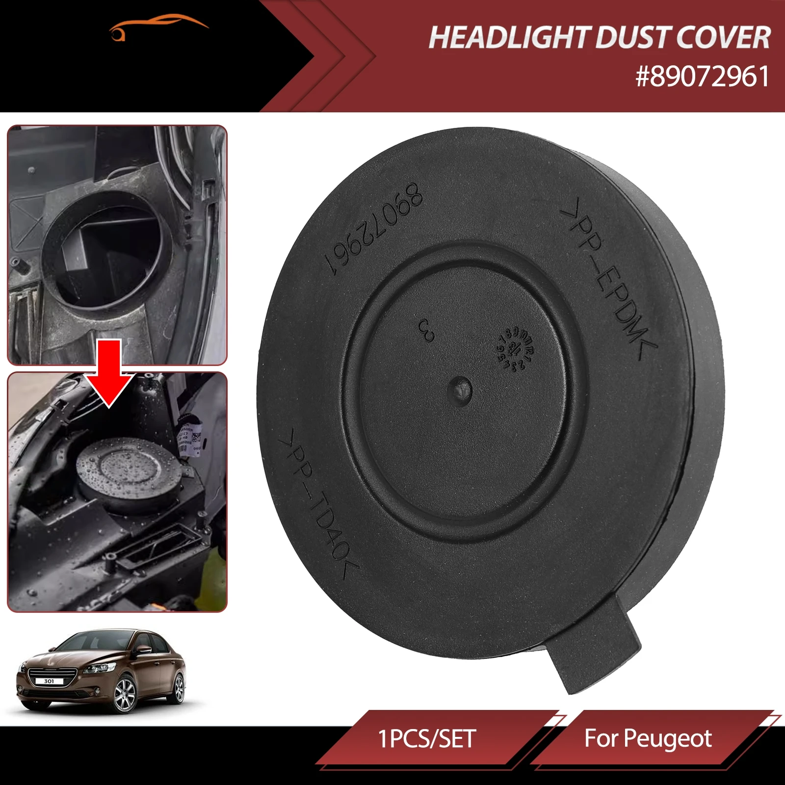 Osłona przeciwpyłowa żarówki reflektora 89072961 Zamiennik osłony przeciwpyłowej reflektora do Peugeot 301 508 3008 4008 5008 Partner Citroen C4 C5 Sega