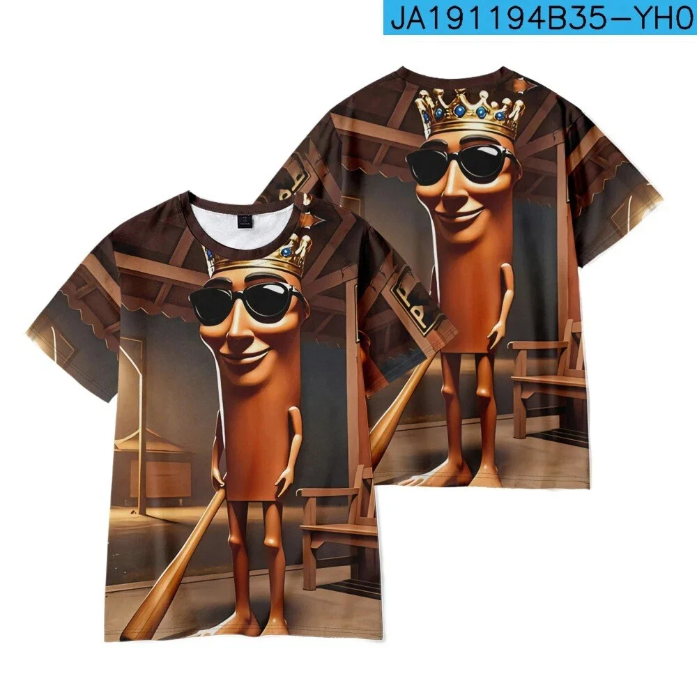 New AI Fashion Tung Tung Tung Sahur Italian Brainrot Cartoon Print T-shirt Children's Sports Breathable Clothing Boys 3D Clothes image 2