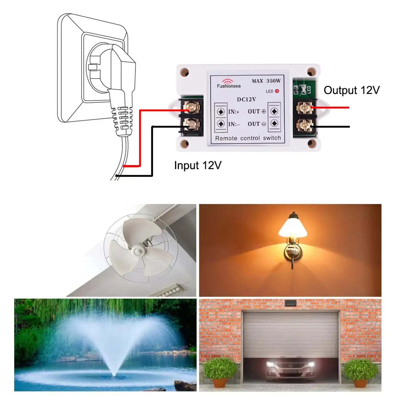 Remote Switch Receiving Controller Long Distance High Remote Switch for Household Appliances Lights Ceiling