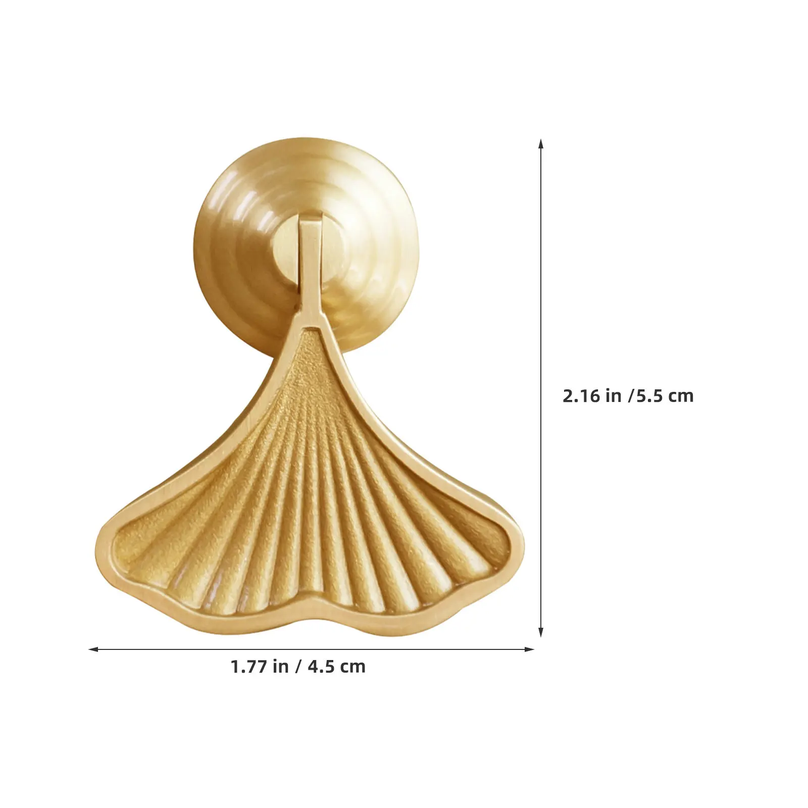 Ginkgo Leaf Design Cabinet Knob Drawer Pull Brass Gold Finish Stylish Furniture Handle for Dresser Wardrobe Door Cupboard Decor