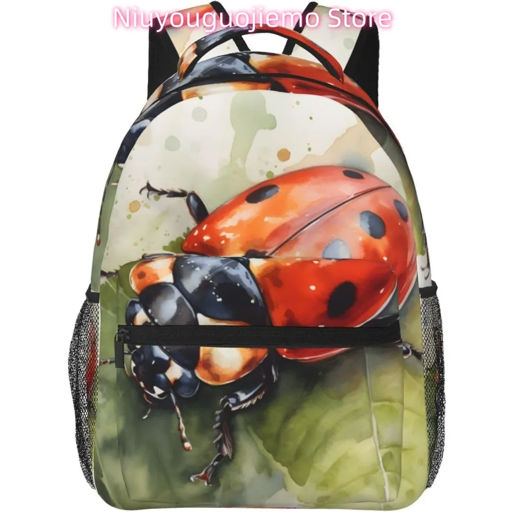 

Summer Ladybug Lightweight Laptop Backpack Lightweight Multipurpose Travel Casual Daypack Unisex College Backapcks for Men Women