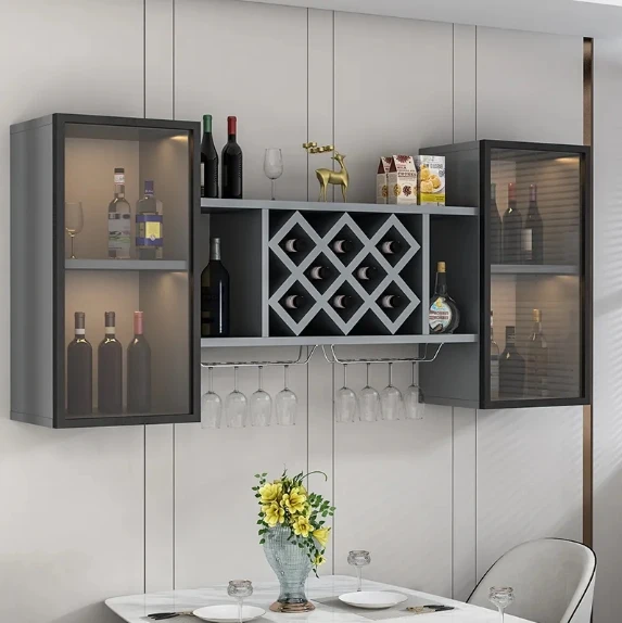 *Wall-mounted Wine Cabinet Wall-mounted Wine Rack Living Room Dining Room Wall-mounted Storage Rack