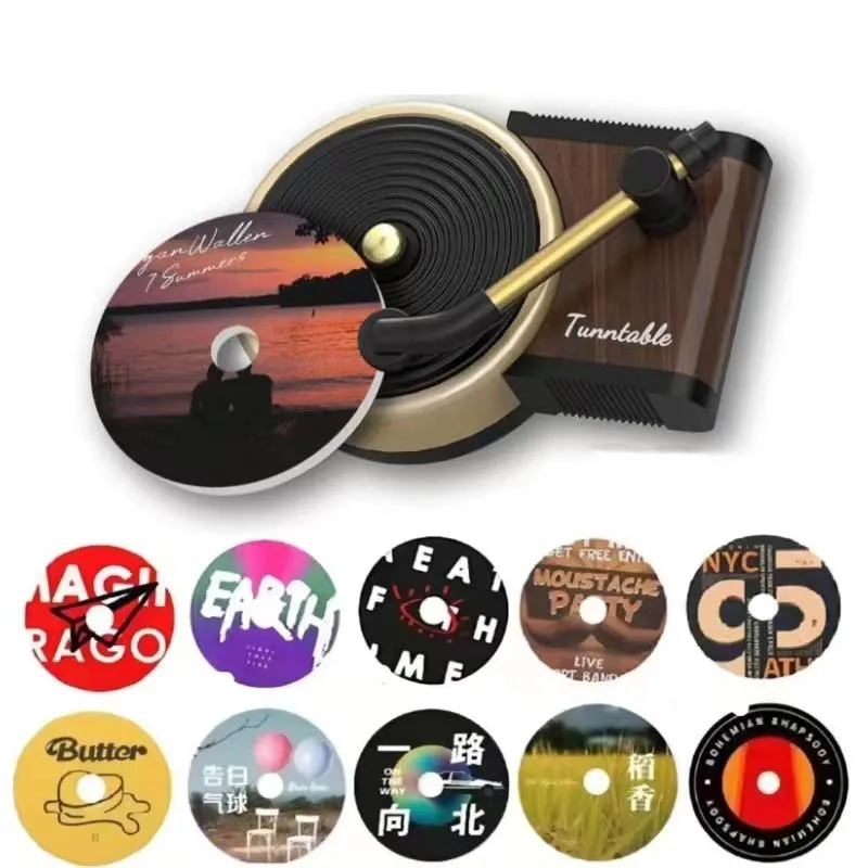 Simulation Retro Record Player Fragrance Clip Car Air Conditioning Vent Fragrance Car Universal Solid Aroma Car Supplies
