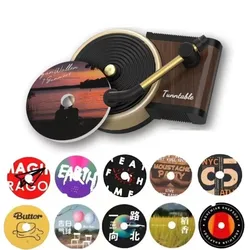 Simulation Retro Record Player Fragrance Clip Car Air Conditioning Vent Fragrance Car Universal Solid Aroma Car Supplies