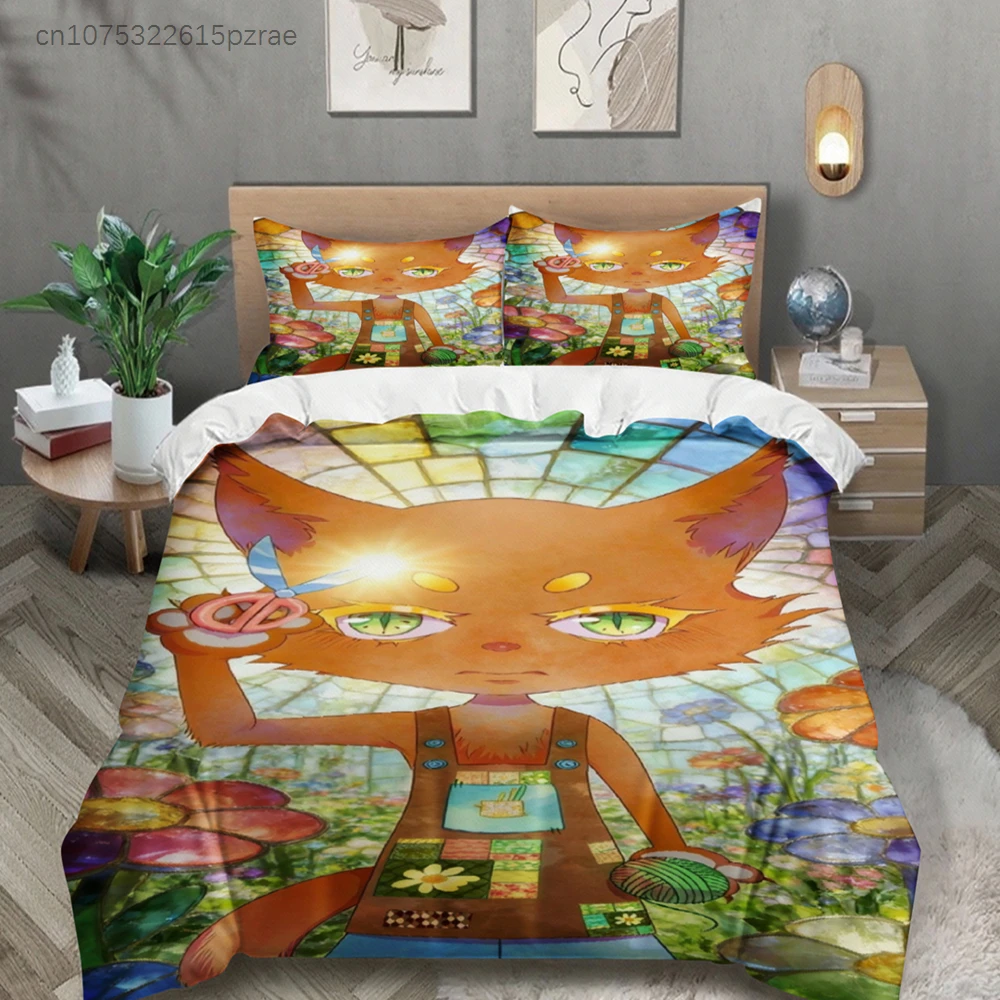 Lovely Bedding Set Softville Cozy Town Cute Fern The Quilt Fox With Duvet Cover & Pillowcase For Children's Bedroom Decor