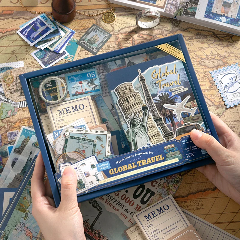 154 قطعة كتيب السفر خمر علب الهدايا طالب المدرسة مكافأة هدايا صغيرة هدايا الأطفال سجل القصاصات لوازم القرطاسية مجموعة