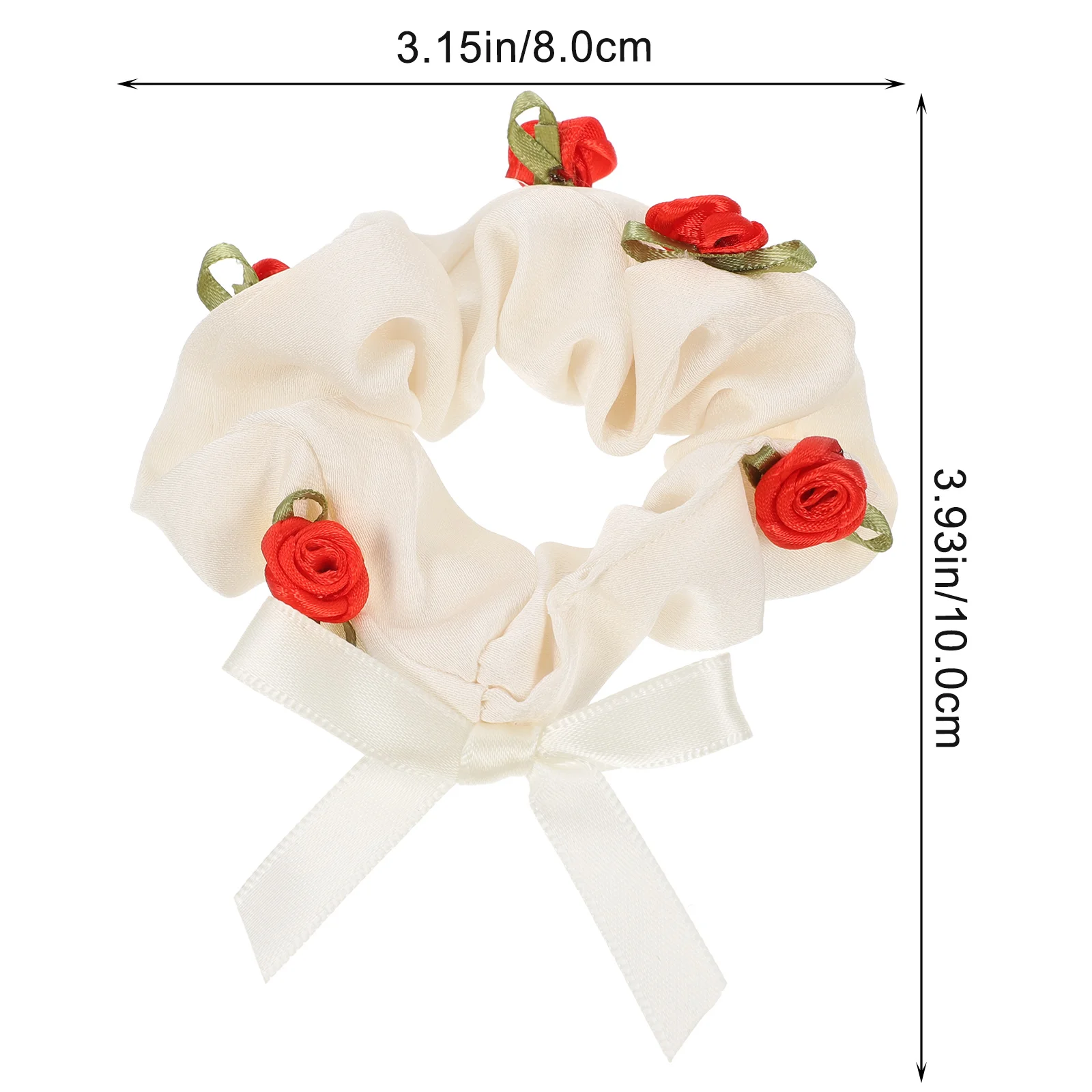 6 ชิ้น Rose Hair Tie อุปกรณ์เสริมสําหรับสวมใส่ทุกวัน Ties งานปาร์ตี้ผู้หญิงวงสาวซาติน Scrunchies