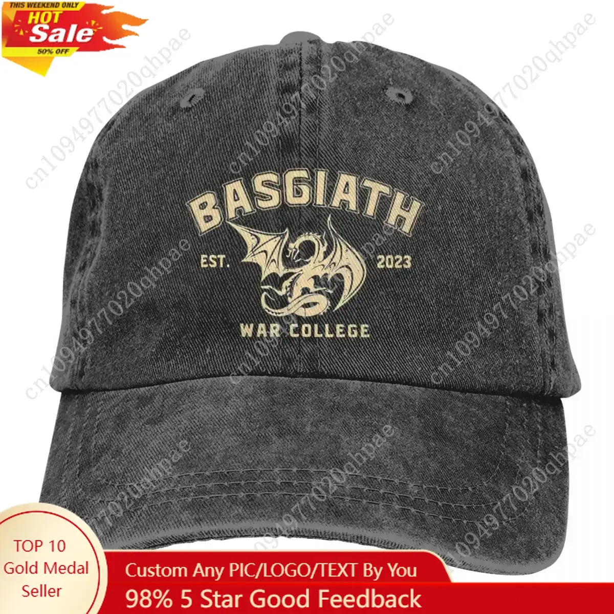 

Vintage Basgiath War College Baseball Cap Unisex Distressed Denim Washed Sun Cap Fourth Wing Outdoor Workouts Gift Hats Cap