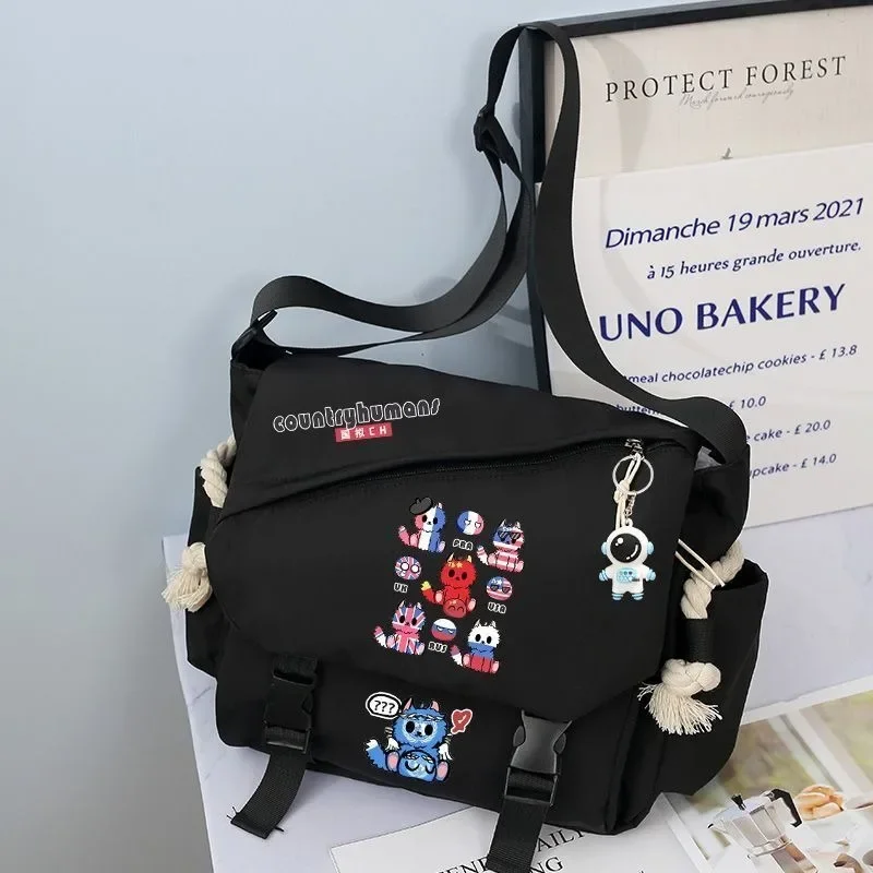 

Black White, CountryHumans, Country Humans Countryball Polandball, Anime Messenger Crossbody Shoulder Bags School Girls Boys