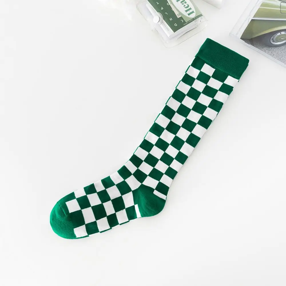 

Unique Breathable Street style Cool Checkerboard Plaid Stockings Women Hosiery Korean Style Socks Cotton