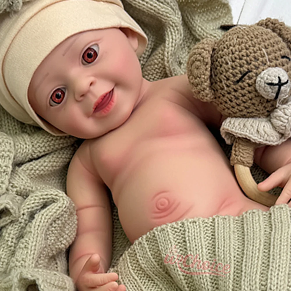 ตุ๊กตาซิลิโคนเหมือนจริงขนาด 18 นิ้ว ตุ๊กตาทารกแรกเกิดแบบเปิดปากได้ ของขวัญตุ๊กตาซิลิโคนเหมือนจริงสำหรับเป็นของขวัญคริสต์มาส