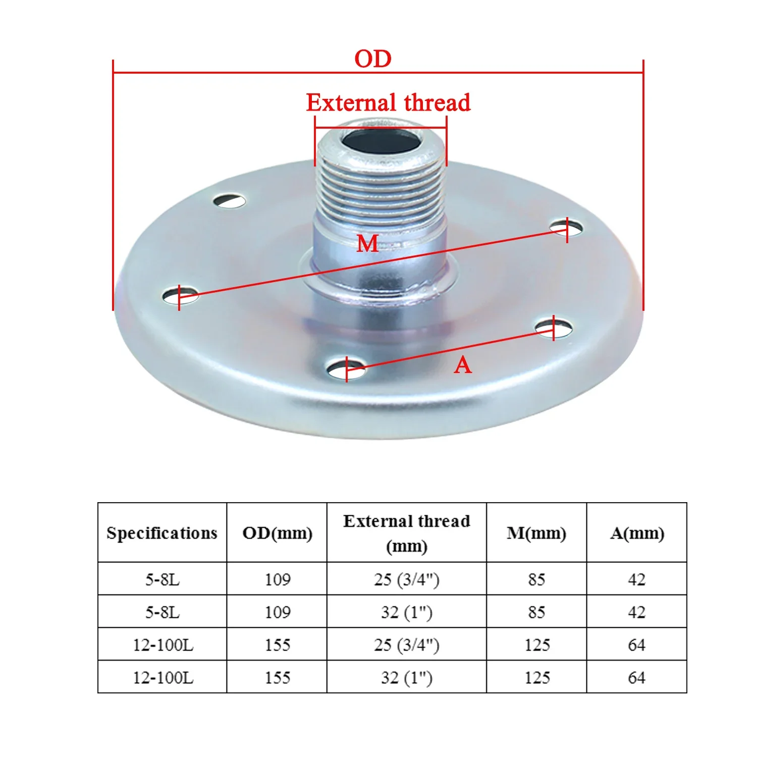 Bride de vase d'expansion pour récipient sous pression, fer galvanisé, gluge précieux, Chr20, Chr25, 6 000 pièces petprécieuses, 1PC