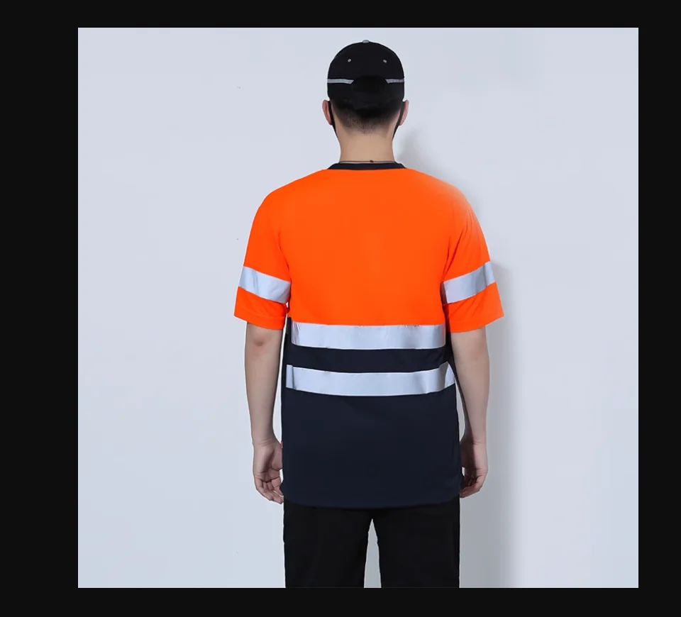 Hi Vis Safety Polo Shirt Hoge Zichtbaarheid Reflecterend Shirt Met Borstzakken Snel Droog Veiligheidskleding Werk T-Shirt Nachtwaarschuwing