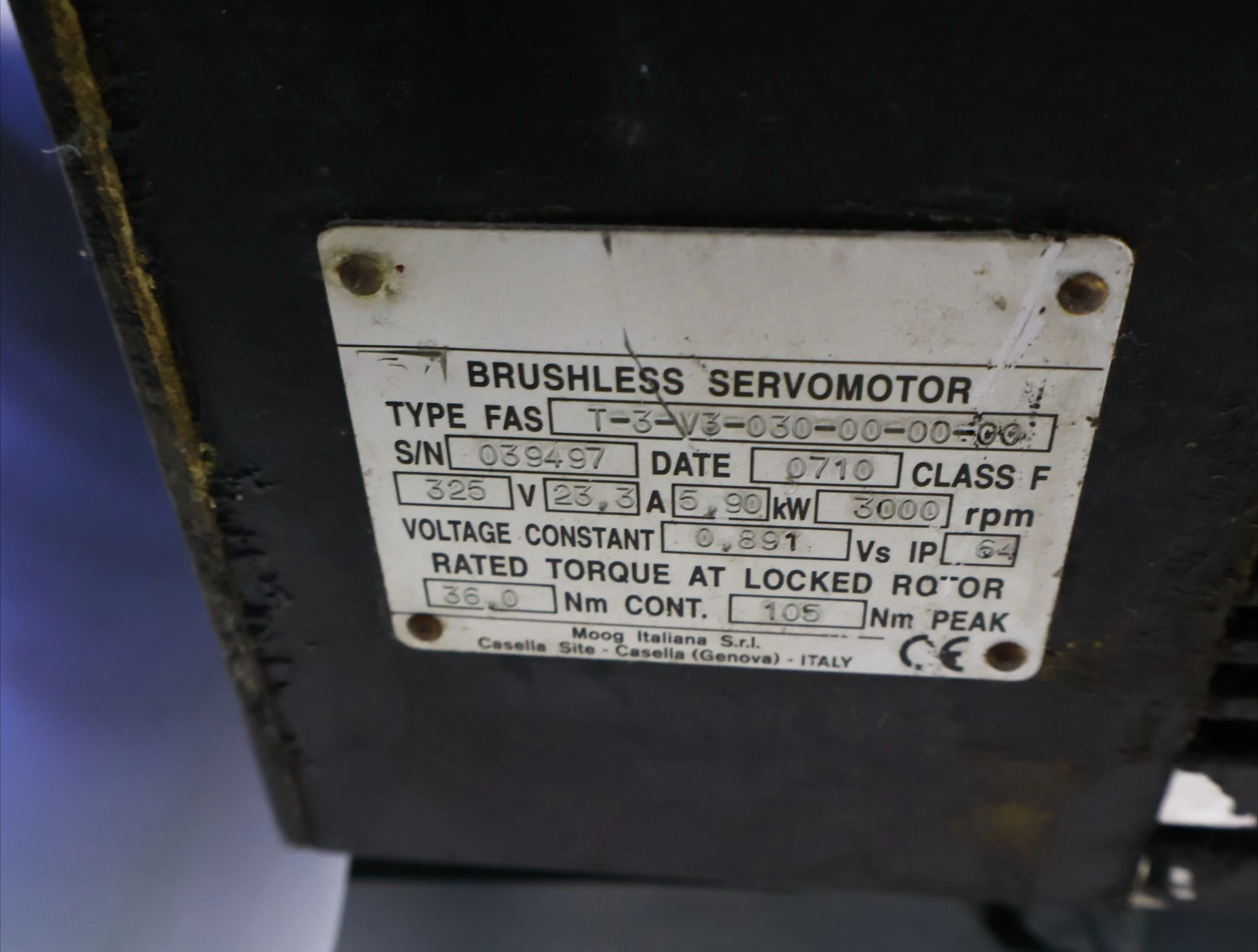 T-3-V3-030-00-00-00 For MOOG T-3-V3-030-00-00-00 servo motor Used