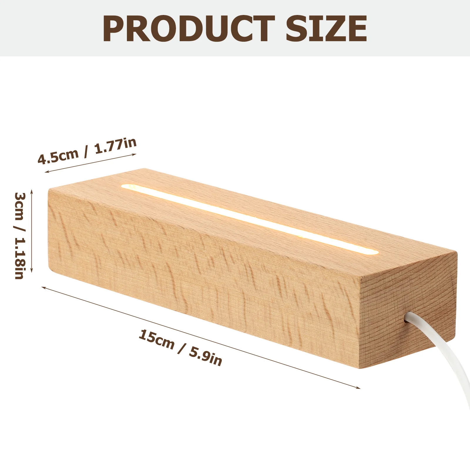 قاعدة عرض LED ليلية خشبية حامل خشبي خفيف دافئ لتزيين الزجاج والكريستال قاعدة عرض خفيفة للخشب
