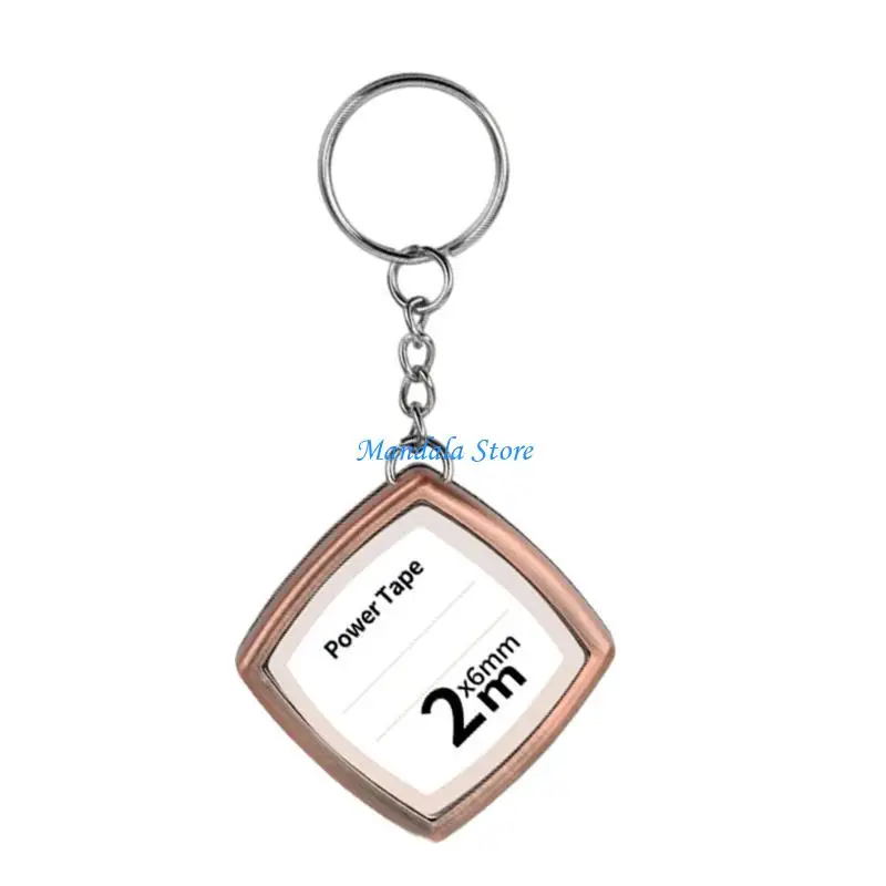 U2JC Handy Keyring Steel Retractable Tape Measuring Ruler with Clear Readable Scale