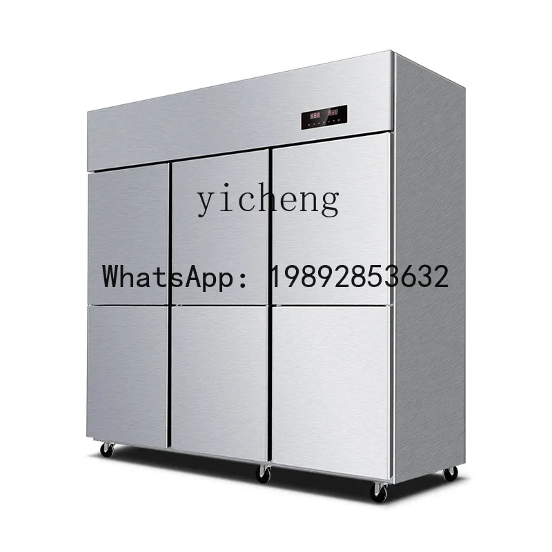 A Six-door refrigerator commercial four-door refrigerated freezer kitchen stainless steel freezer 4 doors 6 doors large capacity