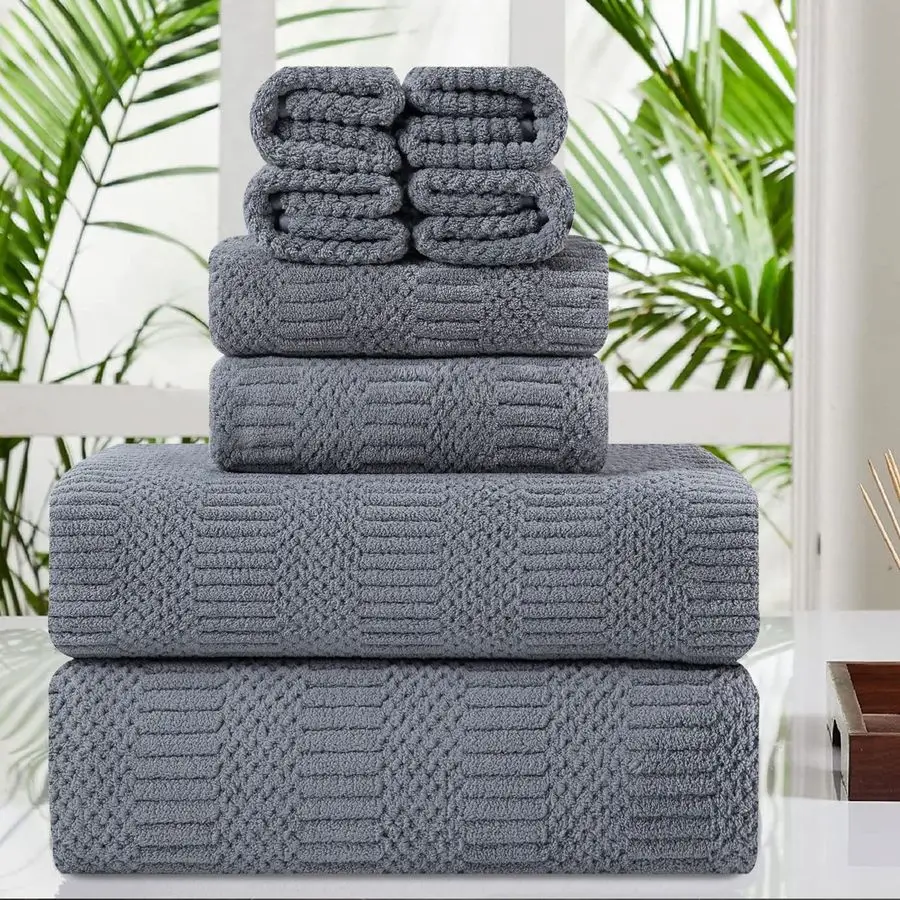 

Piece Oversized Gray Bath Towel Set2 Extra Large Bath Towel Sheets,2 Hand Towels,4 Washcloths600GSM Soft Highly Absorbent Quick