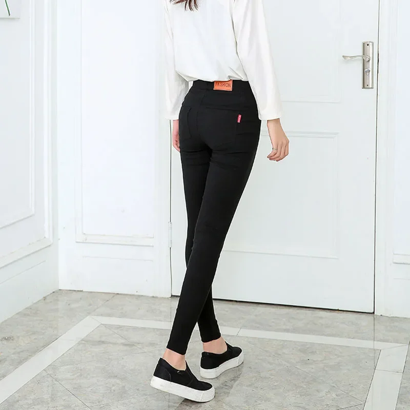 2026 Neue Herbst Schwarze Bleistifthose für Damen Koreanischer Stil Enge Stretch Büro-Damenhose Elegante Bequeme Knöchellange Jeans – Detail 6